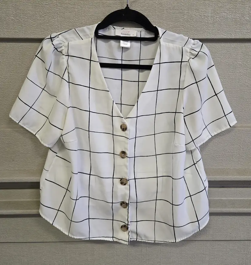 Urban Romantics Striped Button Down Top Size Medium