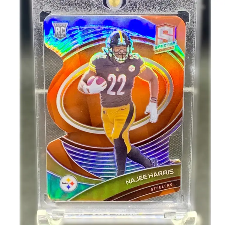 21 Spectra Orange Neon Die-Cut Najee Harris RC 1/10. Pittsburgh Steelers
