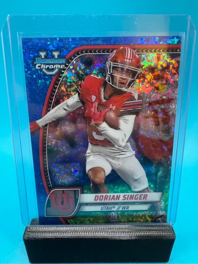 Dorian Singer Bowman Chrome U Blue Mini Diamonds Refractor /175 Utah Utes