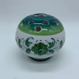 Hand Painted Floral Frog Made In Italy