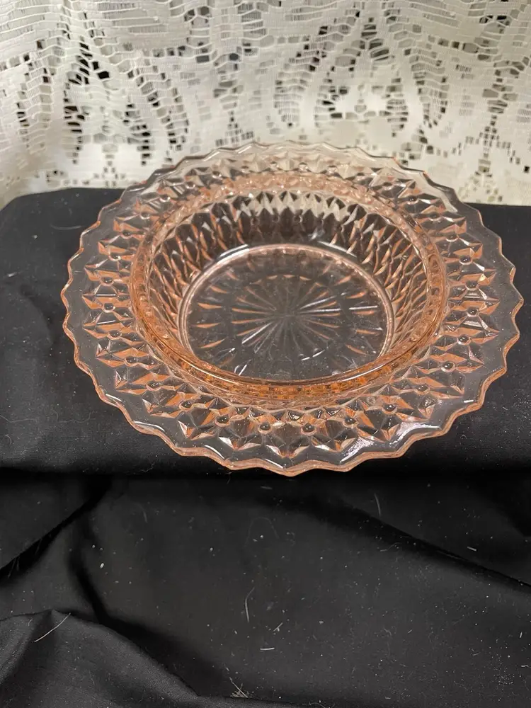 Pink Depression Glass Butter Dish