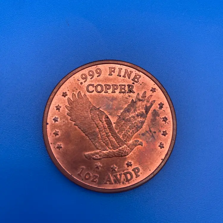 1 oz AVDP .999 Fine Copper Coin Disc