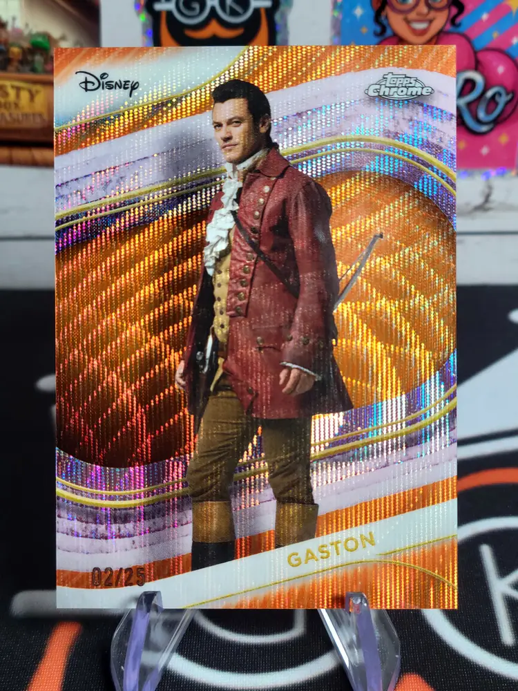 Gaston 2025 Topps Chrome Disney #131 Orange Wave Refractor 2/25