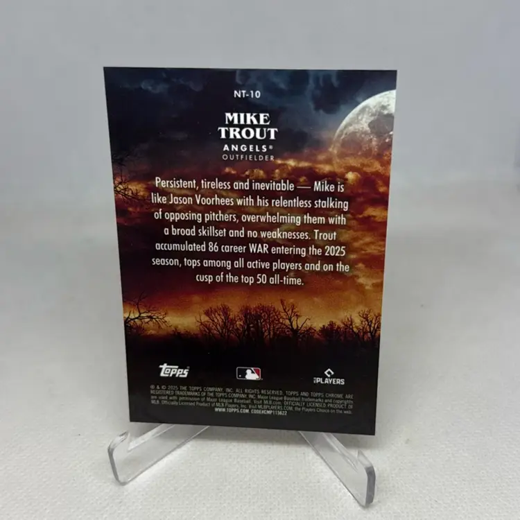 Mike Trout 2025 Topps Chrome Update Night Terrors Insert SP Angels #NT-10