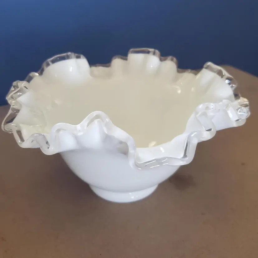 Vintage Fenton Silver Crest Bowl/ Candy Dish