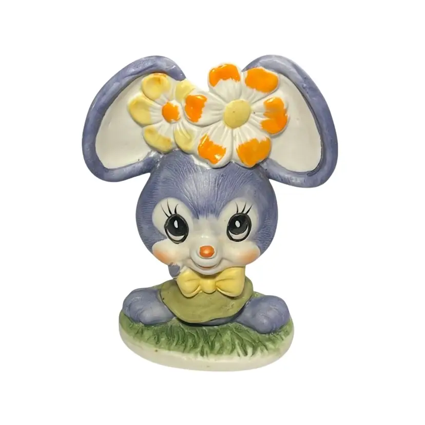 Ceramic Porcelain Bisque Big Ear Kitschy Mouse by Enesco Figurine | 6”