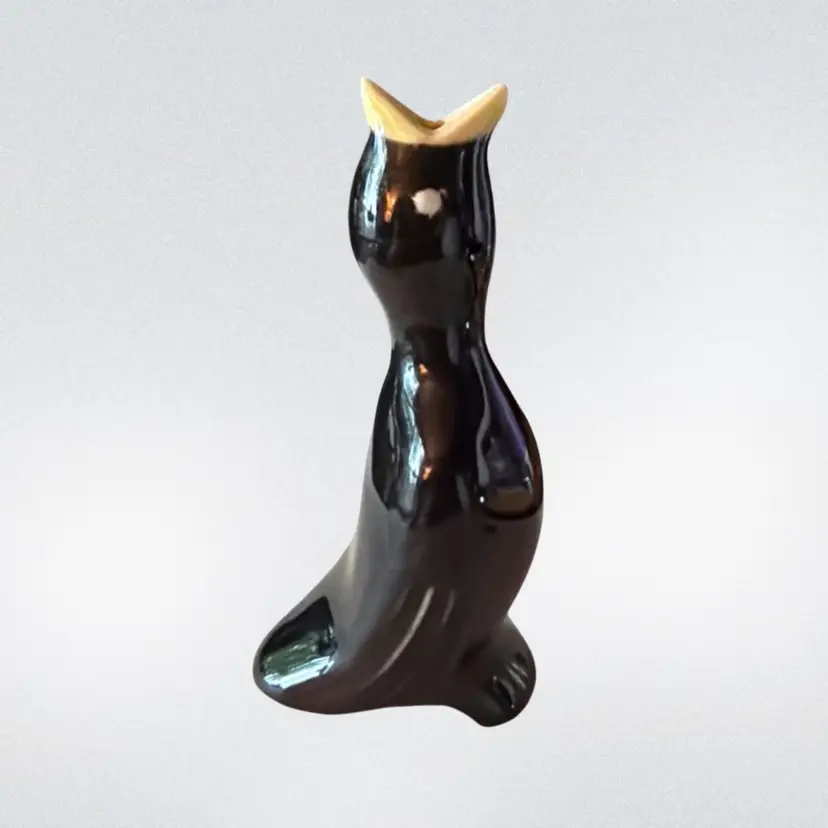Vtg Whimsical Black Ceramic Pie Bird – Perfect Venting for Double Crusted Pies