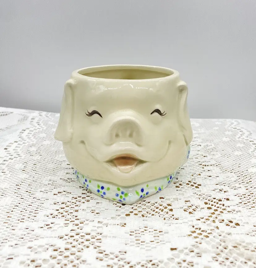 Fitz & Floyd Hand Painted Pig Porky Ceramic 3D Tea Coffee Cup Japan