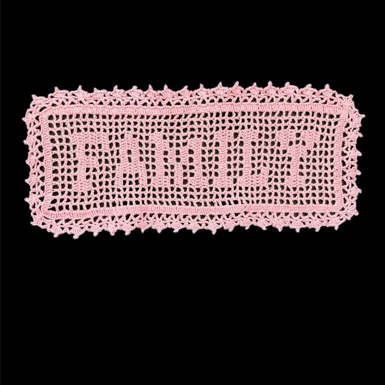 Pink FAMILY Handmade Wedding Doily Crochet Lace Cottage Core Granny Gift