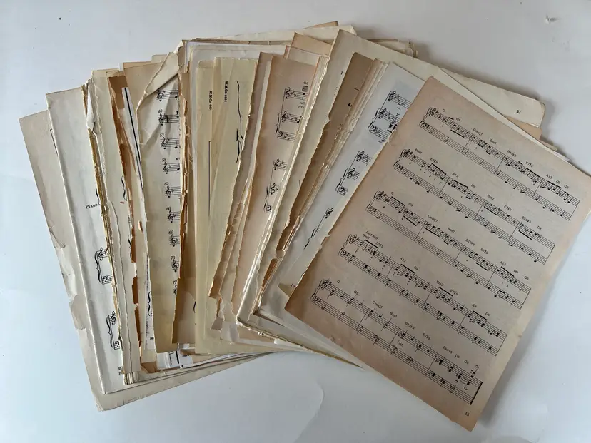 140 Antique Sheet Music Pages- Large 9x11" Classical Victorian Vintage Ephemera Paper Crafts #1