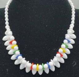 Czechoslovakian Milk Glass necklace