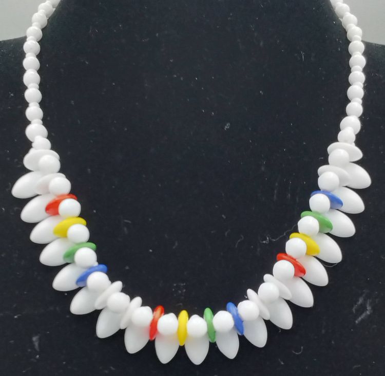 Czechoslovakian Milk Glass necklace