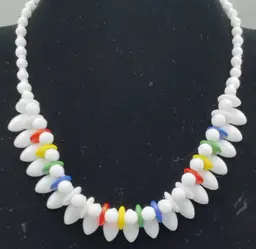 Czechoslovakian Milk Glass necklace