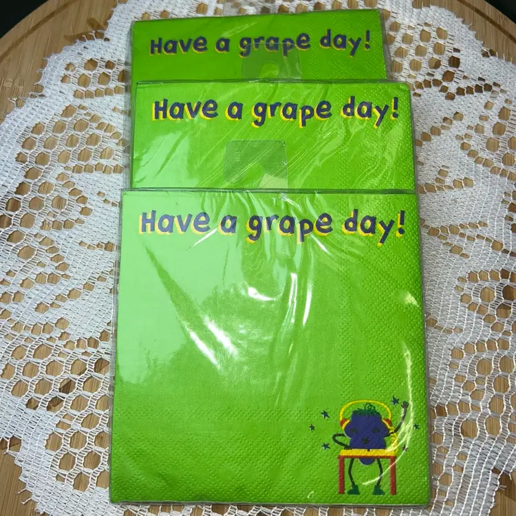 Vintage Paper Lunch Box Napkins 3 Packs Of 10 Each.