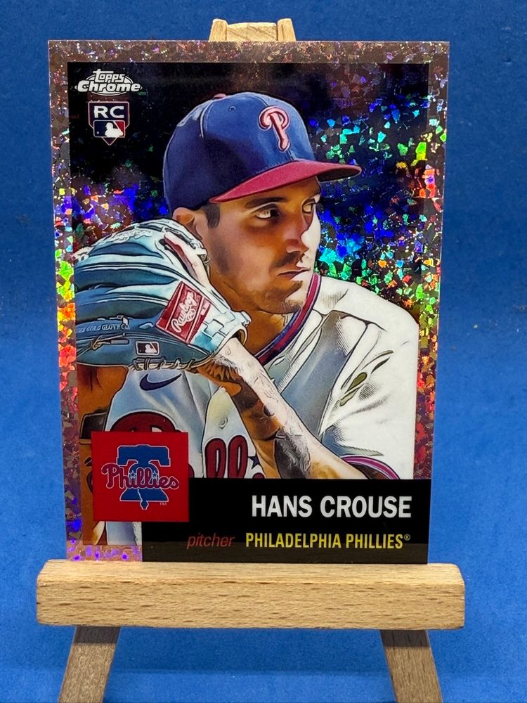 2022 Topps Chrome Platinum Hans Crouse RC Rose Mini Diamonds /75 Philadelphia Phillies A17