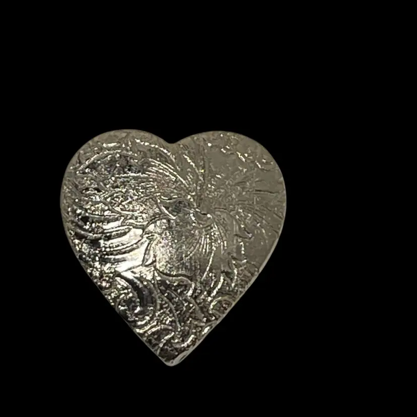 003 Small, Silver Tone, Heart, Pin Lapel Pin