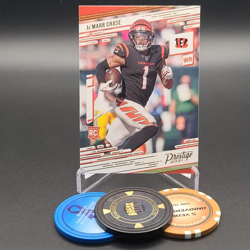 Ja'Marr Chase Rookie 2021 Panini Chronicles Prestige Football Card #212 - Cincinnati Bengals
