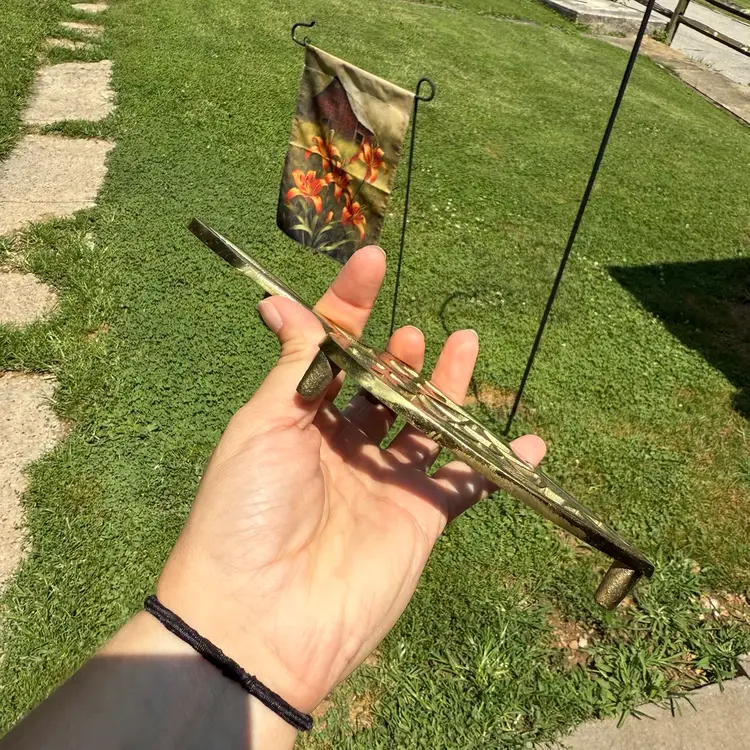 Vintage Brass Pentagram Witchy Trivet Star Halloween Wiccan Pan Holder