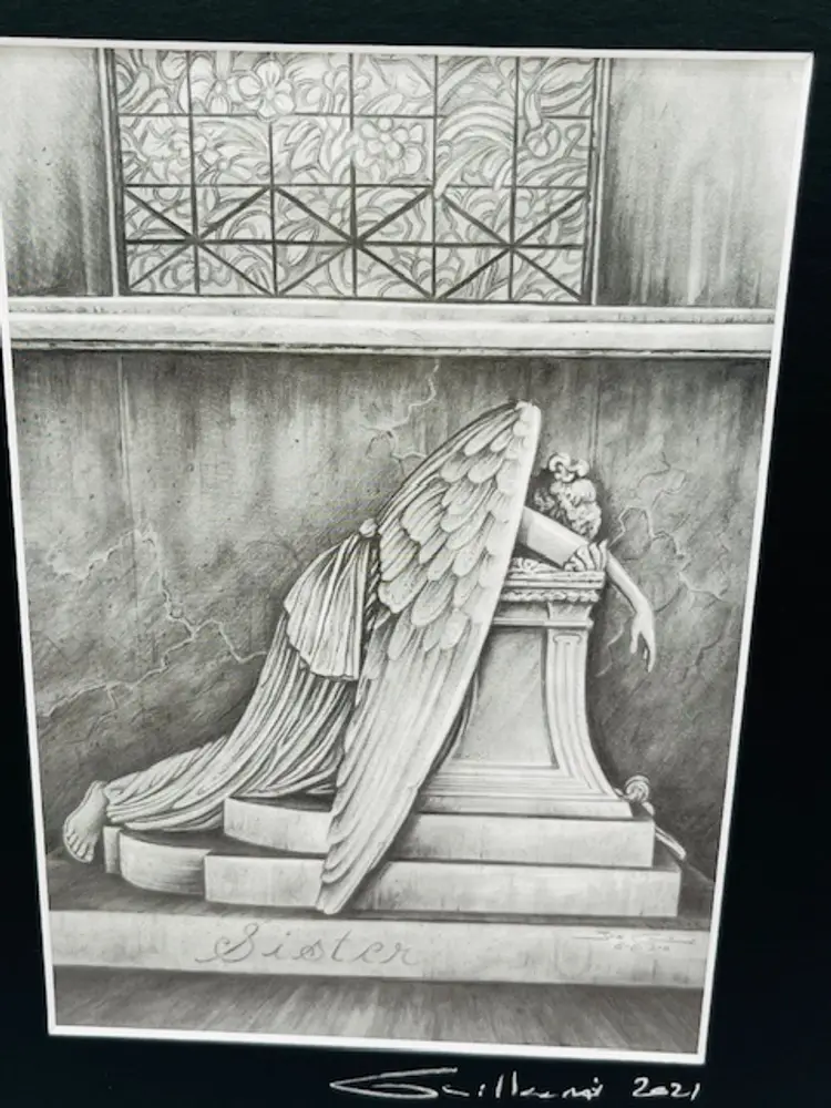 Jon Guillaume Signed Matted Art Print Fallen Angel