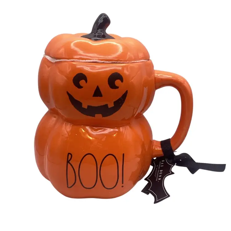 Rae Dunn Boo Pumpkin Lidded Mug