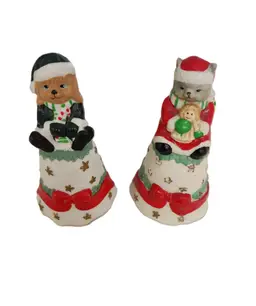 Set of 2 Christmas Bells Dog and Cat