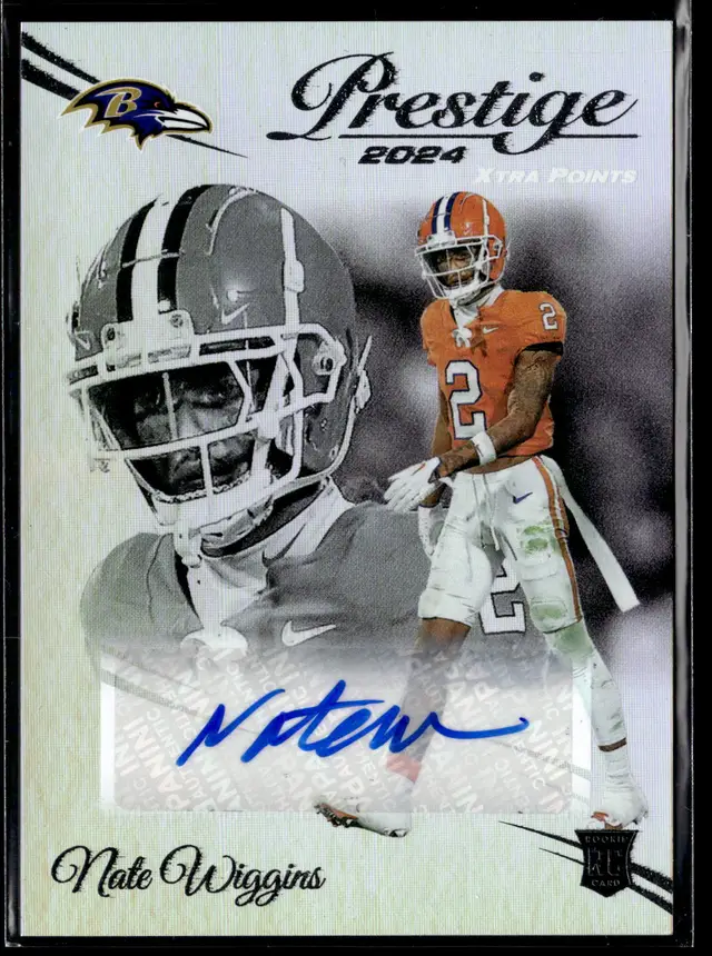 2024 Prestige Football NATE WIGGINS RC Rookie Auto #314 RAVENS