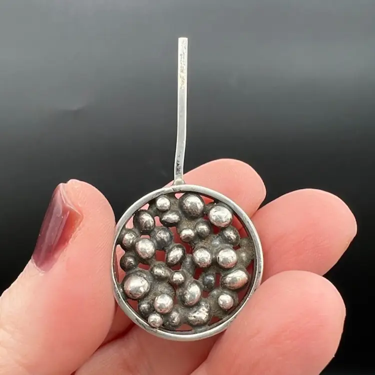 Silver Tone Abstract Pendant