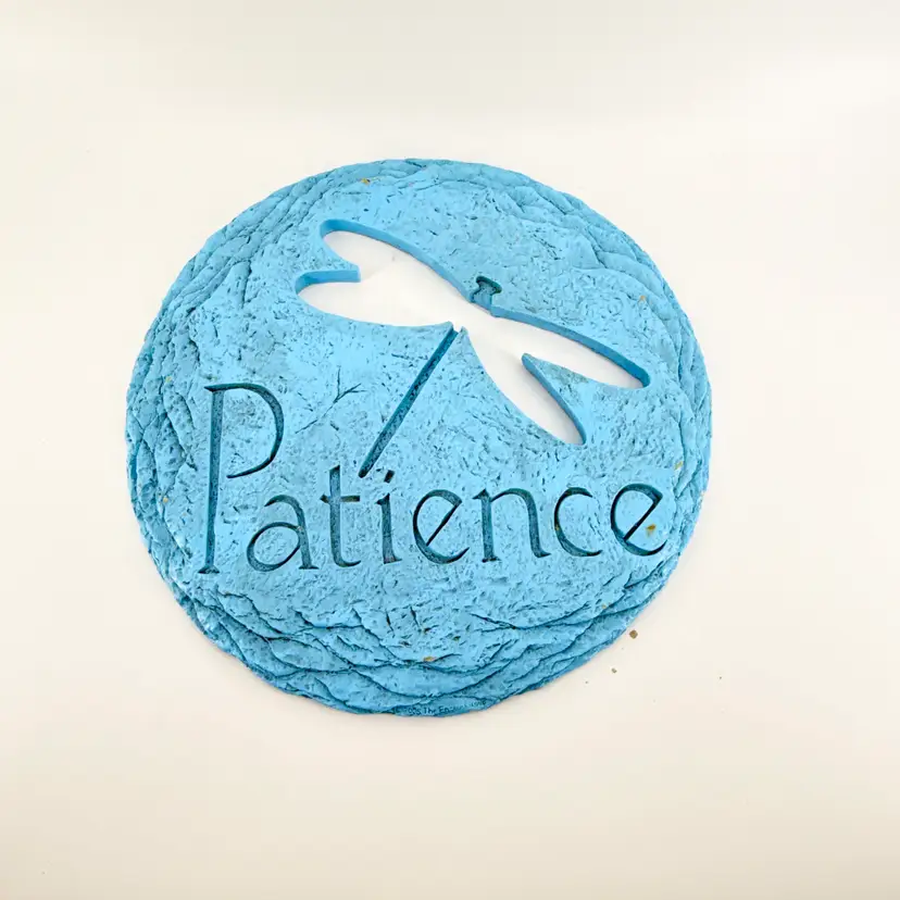 Patience Dragonfly  12" Resin Stepping Stone Round Wall Plaque 2005 Encore Group