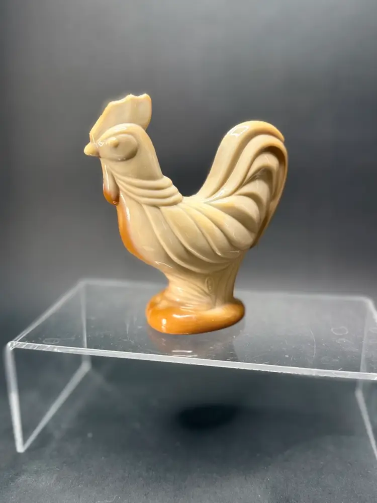 Fenton Chocolate Slag Rooster Figurine