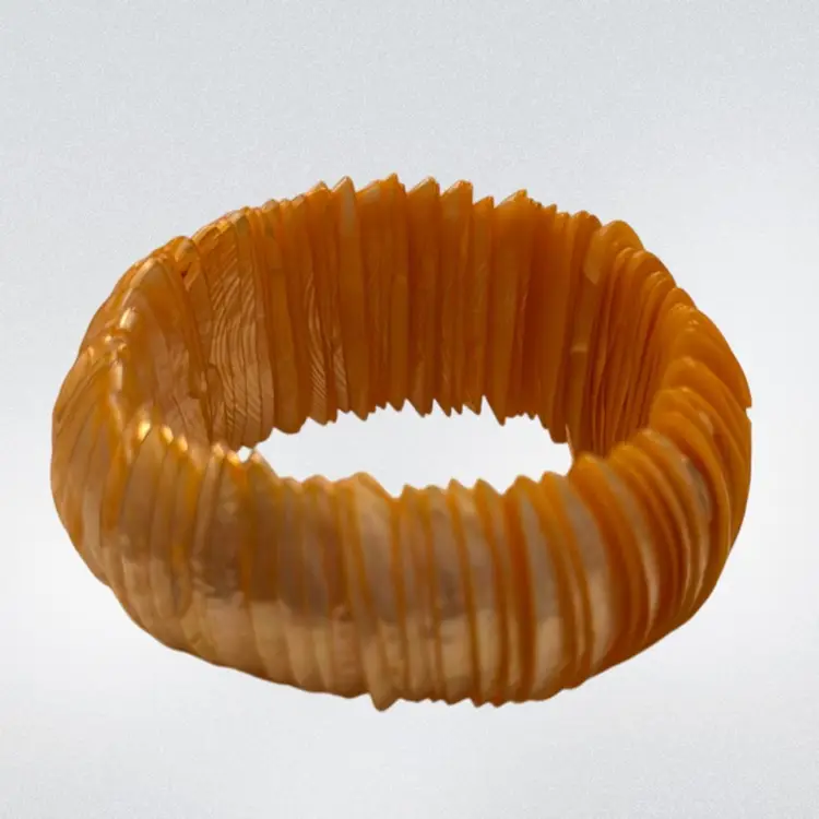 Vintage Y2K Handmade Orange MOP Dyed Shell Stretch Bracelet