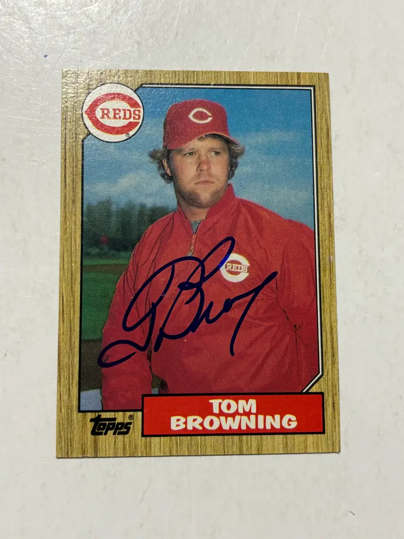 1987 Topps # 65 Tom Browning Reds Signed