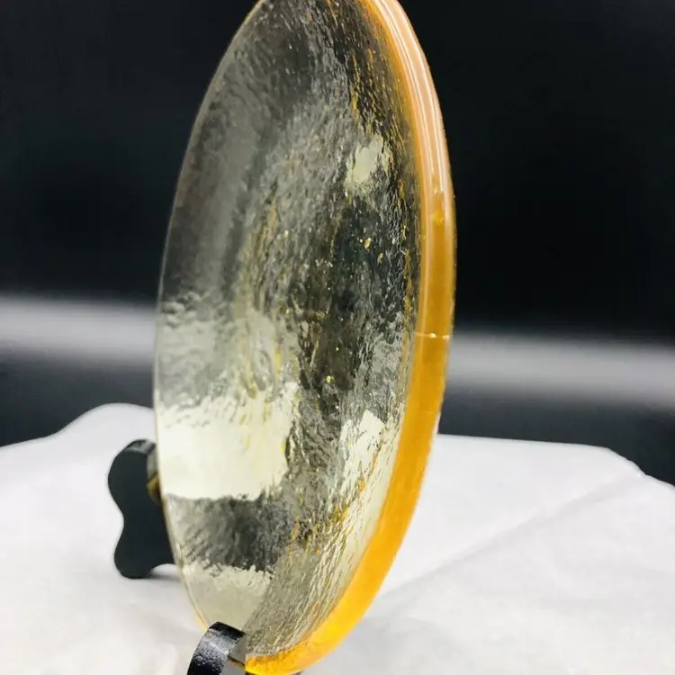 Fire & Light? Recycled Glass 6.5" Saucer Dessert, Bread Plate Citrus Yellow