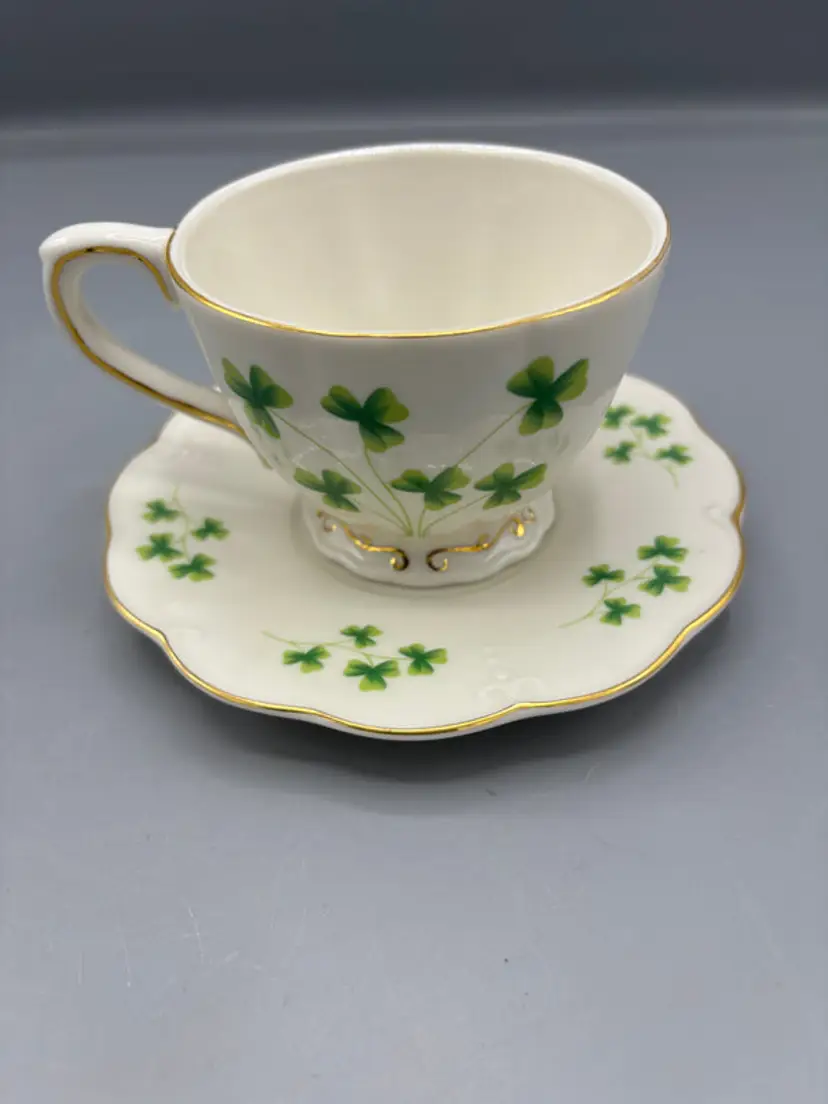 Shamrock Themed Cup & Saucer Set
