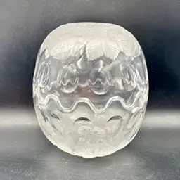 Mikasa Winter Rose Clear & Frosted 2pc Fairy Light Candy Dish 4.75”