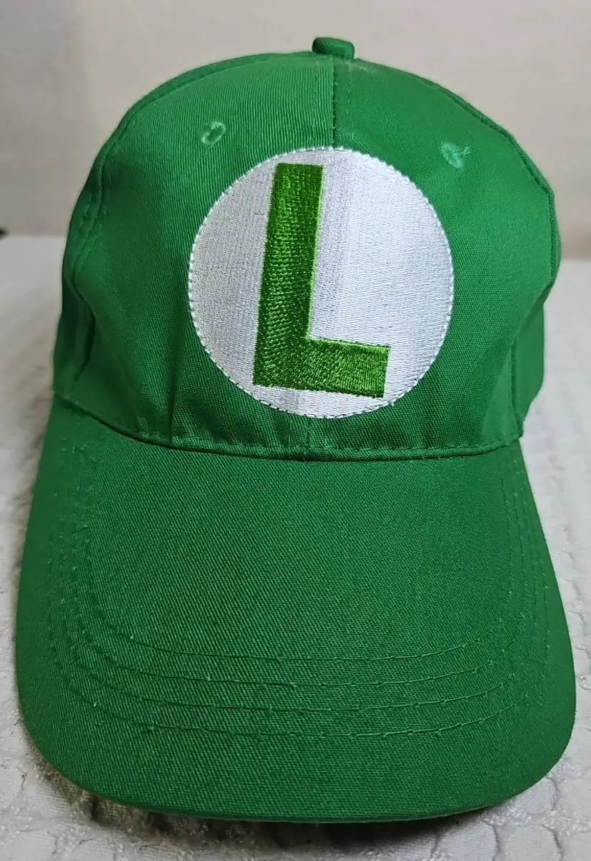 Mario Bros Luigi Hat Green One Size Buckle Adjustable New