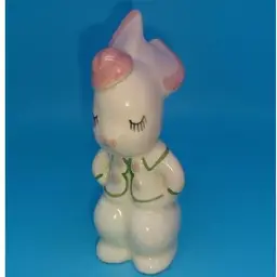 Vintage Deelee Ceramic Anthropomorphic Bunny Pink 1940s