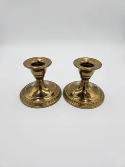#B43 International Weighted  Solid Brass Candlestick Holders