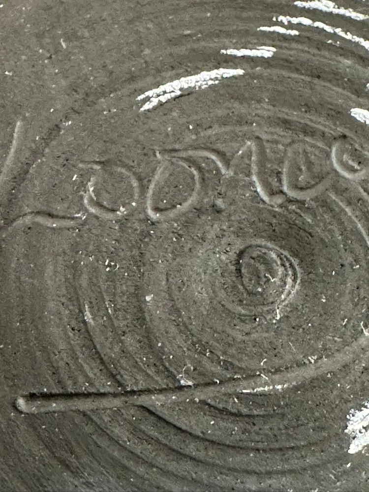 Raku Pottery Pot Vase Hand Naked/smoked Raku.  Signed. 4”x 6”.