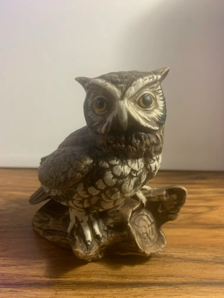 Vintage Homco Porcelain Owl on Branch