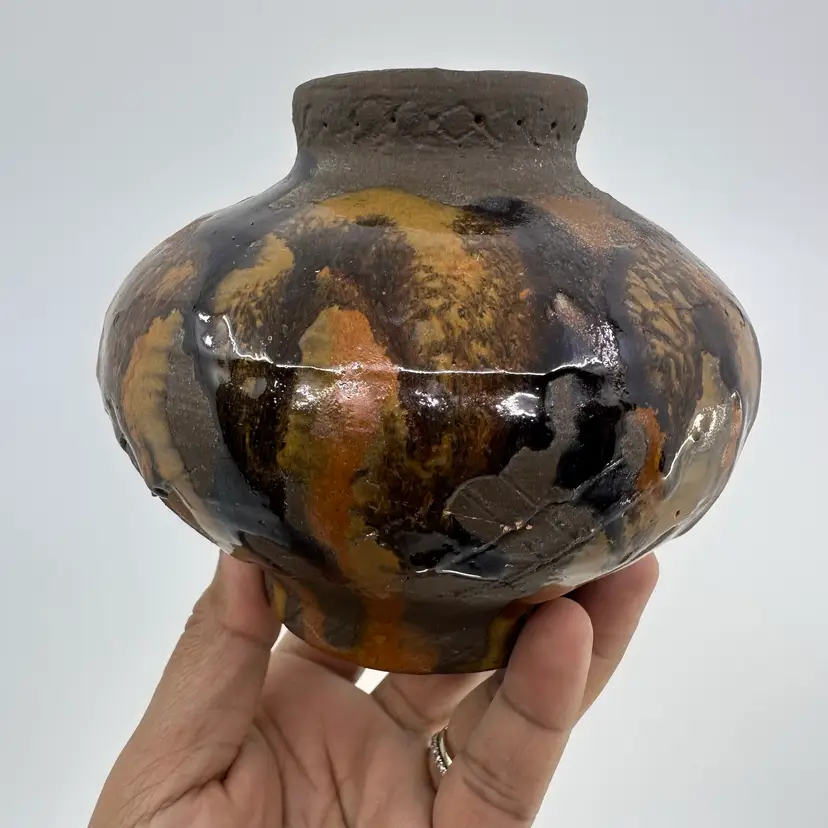 Studio Pottery Brown Glazed Pot/Vase