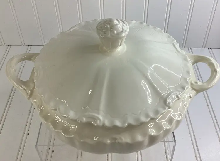 Vintage handmade 2 pc Porcelain Serving Bowl