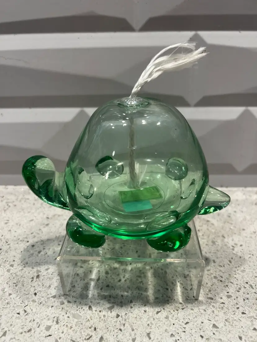 Glass Turtle Oil Lamp