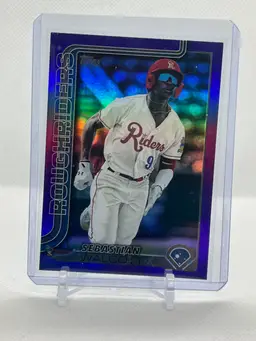 Sebastian Walcott 2025 Pro Debut Purple Refractor /299 Texas Rangers