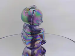 Fenton Hand-Painted Iridescent Bear Paperweight