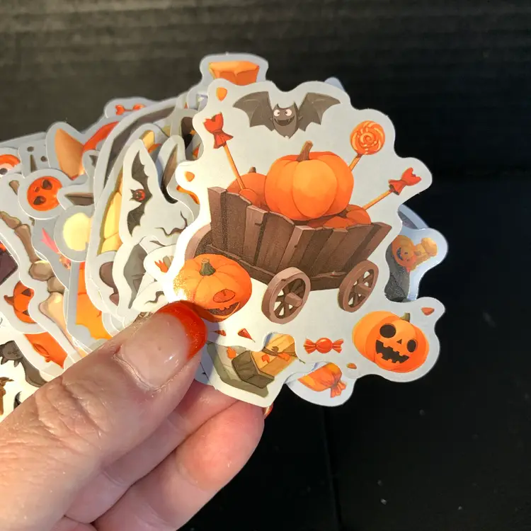 100-Halloween Stickers Silver Border