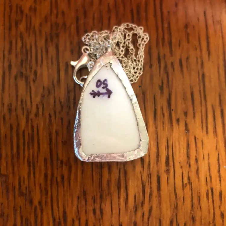 Oodelally Shop Broken Pottery Artisan Made Balloon Pendant Wedgwood Petter Rabbit Collector Plate Handcrafted Necklace 7/8 in x 1.25 in