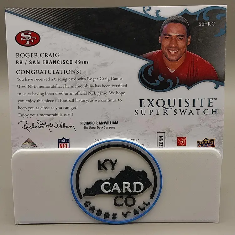 Roger Craig 2008 Exquisite Collection Super Swatch /20 San Francisco 49ers
