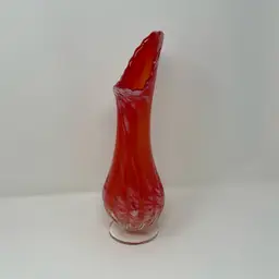 Vintage Red Norcrest Swung Art Glass Vase