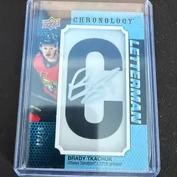 2019-20 Upper Deck Chronology Brady Tkachuk Letterman Auto /15