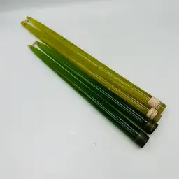 2 Pairs Avocado Green Lucite Candles 14” And 12”